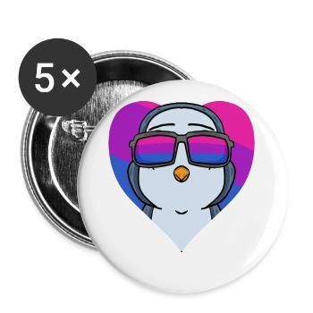 Bisexuell Pinguin Geschenk - Buttons groß 56 mm (5er Pack) - Weiß - Vorne