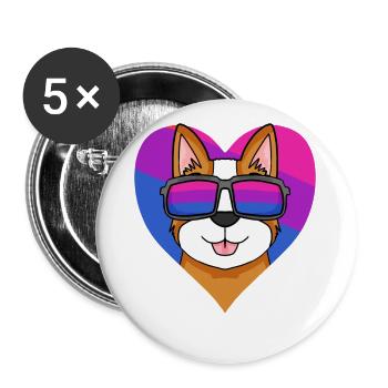 Bisexuel welsh Corgi Pembroke Dog Gift - Lot de 5 grands badges (56 mm) - blanc - Devant