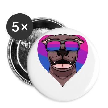 Cadeau bisexuel Pit Bull Terrier Chien - Lot de 5 grands badges (56 mm) - blanc - Devant