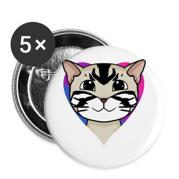 Bisexual American Shorthair Cat Gift - Buttons large 2.2''/56 mm (5-pack) - white - Front