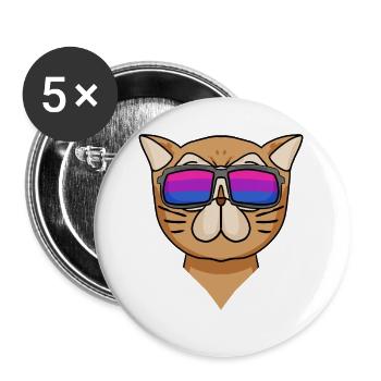 Bisexuell Perserkatze Katze Geschenk - Buttons groß 56 mm (5er Pack) - Weiß - Vorne