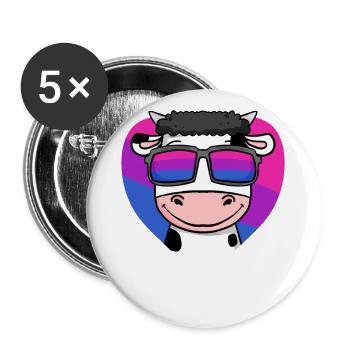 Bisexuell Kuh Geschenk - Buttons groß 56 mm (5er Pack) - Weiß - Vorne