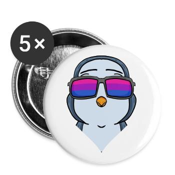Bisexuell Pinguin Geschenk - Buttons groß 56 mm (5er Pack) - Weiß - Vorne