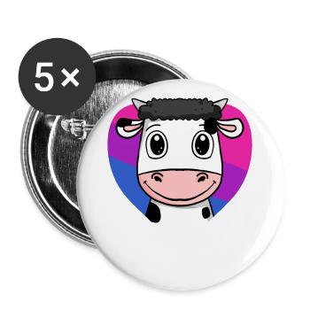 Cadeau de vache bisexuelle - Lot de 5 grands badges (56 mm) - blanc - Devant