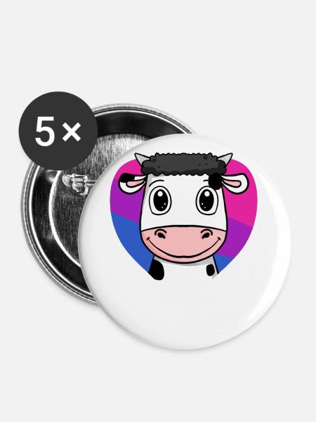 Bisexuell Kuh Geschenk - Buttons groß 56 mm (5er Pack) - Weiß