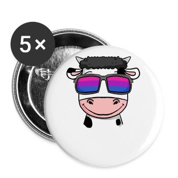 Bisexuell Kuh Geschenk - Buttons groß 56 mm (5er Pack) - Weiß - Vorne