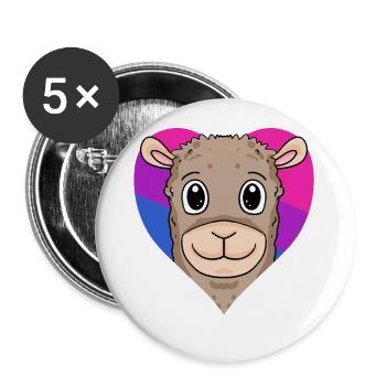 Cadeau d’alpaga bisexuel - Lot de 5 grands badges (56 mm) - blanc - Devant