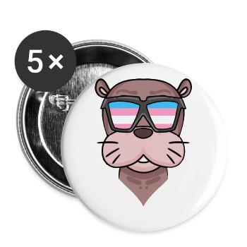 Transgender Transsexuell Seelöwe Geschenk - Buttons groß 56 mm (5er Pack) - Weiß - Vorne