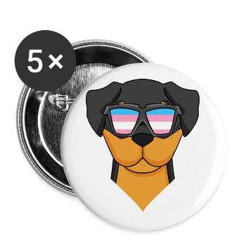 Transgender Transsexual Rottweiler Dog Gift - Buttons large 2.2''/56 mm (5-pack) - white - Front