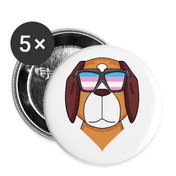 Transgenre Transsexuel St. Bernard Chien Geschen - Lot de 5 grands badges (56 mm) - blanc - Devant