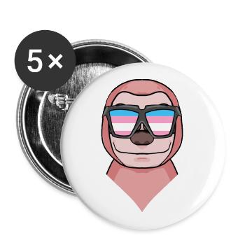 Transgender Transsexuell Faultier Geschenk - Buttons groß 56 mm (5er Pack) - Weiß - Vorne