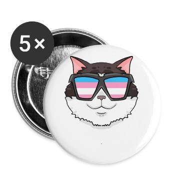 Transgenre Transsexuel Ragdoll Cat Gift - Lot de 5 grands badges (56 mm) - blanc - Devant