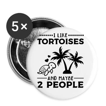 I like turtles and maybe 2 people sweetness - Buttons large 2.2''/56 mm (5-pack) - white - Front