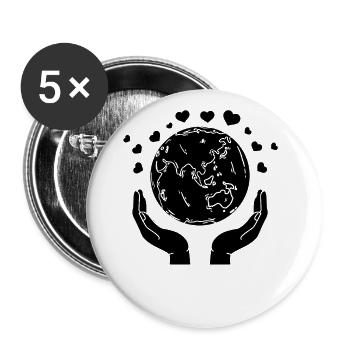 Umwelt Tag der Erde Klimawandel Tag der Erde - Buttons groß 56 mm (5er Pack) - Weiß - Vorne