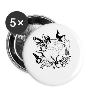 Tiere Erde retten Tiere Earth Lover Umwelt Tag der - Buttons groß 56 mm (5er Pack) - Weiß - Vorne