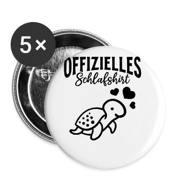 Meeresschildkröte Offizielles Schlafshirt - Buttons groß 56 mm (5er Pack) - Weiß - Vorne