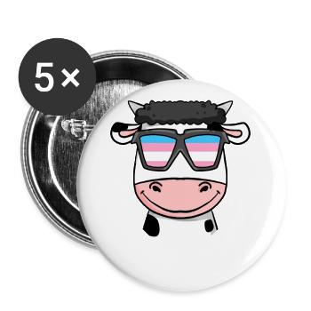 Transgender Transsexuell Kuh Geschenk - Buttons groß 56 mm (5er Pack) - Weiß - Vorne