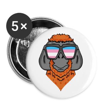 Transgender Transsexuell Urangutan Geschenk - Buttons groß 56 mm (5er Pack) - Weiß - Vorne