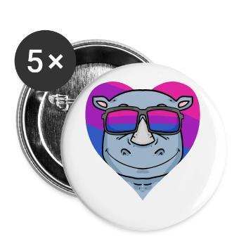 Bisexuell Nashorn Bisexualität Geschenk - Buttons groß 56 mm (5er Pack) - Weiß - Vorne