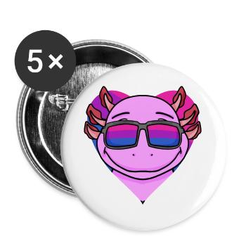 Bisexuell Axolotl Geschenk - Buttons groß 56 mm (5er Pack) - Weiß - Vorne