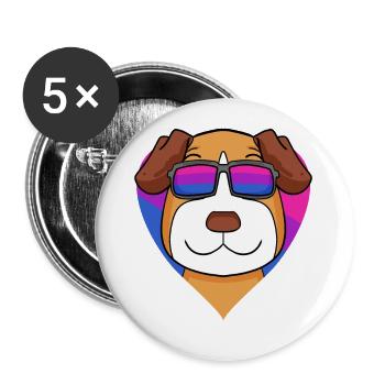 Cadeau bisexuel Jack Russell Terrier chien - Lot de 5 grands badges (56 mm) - blanc - Devant
