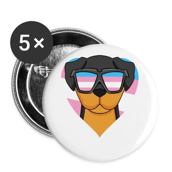Transgender Transsexual Rottweiler Dog Gift - Buttons large 2.2''/56 mm (5-pack) - white - Front