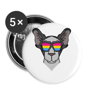 Pansexual Oriental Shorthair - Chat - Lot de 5 grands badges (56 mm) - blanc - Devant