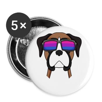 Bisexuell Deutscher Boxer Hund Geschenk - Buttons groß 56 mm (5er Pack) - Weiß - Vorne