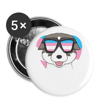 Transgender Transsexual Thai Bangkaew Dog - Buttons large 2.2''/56 mm (5-pack) - white - Front