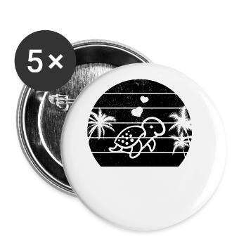 Turtle Sunset Turtle Lovers - Buttons large 2.2''/56 mm (5-pack) - white - Front