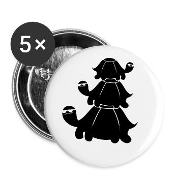 Gestapelte Schildkröten Coole Schildkröten mit - Buttons groß 56 mm (5er Pack) - Weiß - Vorne