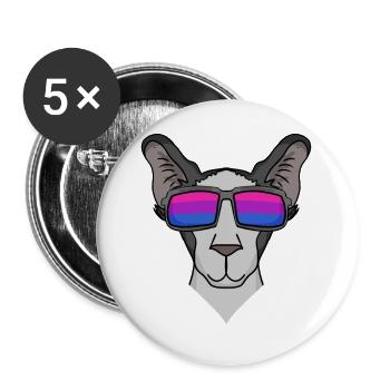 Bisexuel Oriental Shorthair Cat Cadeau - Lot de 5 grands badges (56 mm) - blanc - Devant