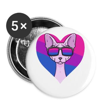 Cadeau bisexuel Sphynx Cat - Lot de 5 grands badges (56 mm) - blanc - Devant