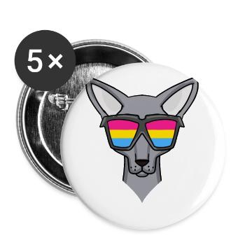 Pansexual Sphynx - Cat with glasses - Buttons large 2.2''/56 mm (5-pack) - white - Front