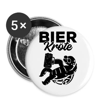 Bier Schildkröte Bier Kröte Meeresschildkröte - Buttons groß 56 mm (5er Pack) - Weiß - Vorne