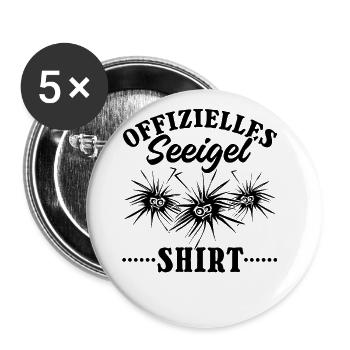 Seeigel Lustige Seeigeln - Offizielles Seeigel - Buttons groß 56 mm (5er Pack) - Weiß - Vorne