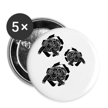 Drôle de tortue qui jette un coup d’œil Tortues Drôle - Lot de 5 grands badges (56 mm) - blanc - Devant