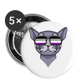 Asexual Lgbt British Shorthair Cat Asexuality - Buttons large 2.2''/56 mm (5-pack) - white - Front