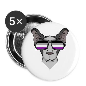 Asexuell Lgbt Orientalisch Kurzhaar Katze Asexuali - Buttons groß 56 mm (5er Pack) - Weiß - Vorne