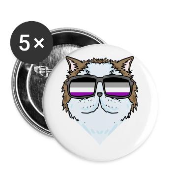 Asexuel Lgbt Persan Chat Chat Asexualité - Lot de 5 grands badges (56 mm) - blanc - Devant