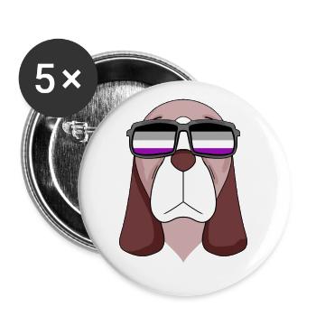 Asexual Lgbt Basset Hound Asexuality - Buttons large 2.2''/56 mm (5-pack) - white - Front