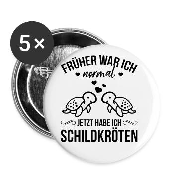 J’avais l’habitude d’être normal maintenant j’ai des tortues - Lot de 5 grands badges (56 mm) - blanc - Devant