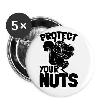Cute Squirrel Lover — Protect - Buttons large 2.2''/56 mm (5-pack) - white - Front