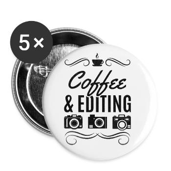 Photographie Café & Edit Photos - Lot de 5 grands badges (56 mm) - blanc - Devant