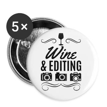 Fotograf Wein & Schnitt Fotografie Kamerafotograf - Buttons groß 56 mm (5er Pack) - Weiß - Vorne