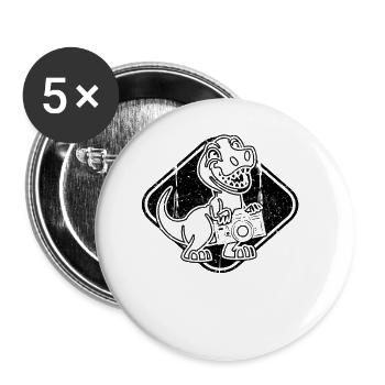 Funny Photography Dinosaur Funny Photographer - Buttons large 2.2''/56 mm (5-pack) - white - Front