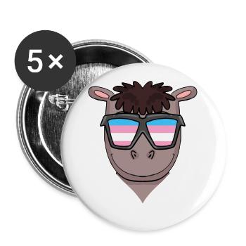 Transgender Transsexuell Pferd Geschenk - Buttons groß 56 mm (5er Pack) - Weiß - Vorne