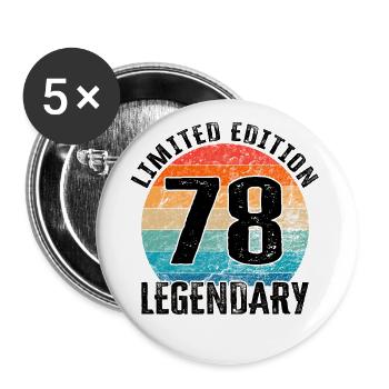 Happy Birthday - 78th birthday - Buttons large 2.2''/56 mm (5-pack) - white - Front
