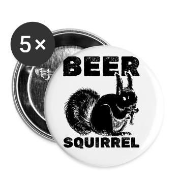 Écureuil Bière Écureuil - Lot de 5 grands badges (56 mm) - blanc - Devant