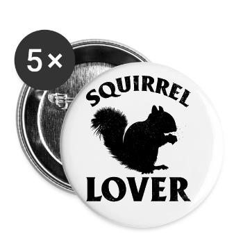 Écureuil Lover Cool Écureuil - Lot de 5 grands badges (56 mm) - blanc - Devant